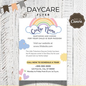 Daycare Template Childcare Printables Canva Template Daycare Forms Childcare Templates Daycare Flyer In Home Daycare Templates Childcare