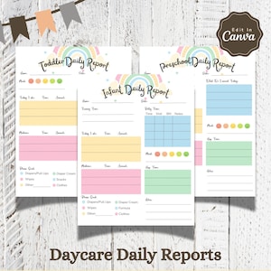Daycare Template Childcare Printables Canva Template Daycare Forms Childcare Templates Preschool Daily Report In Home Daycare Templates