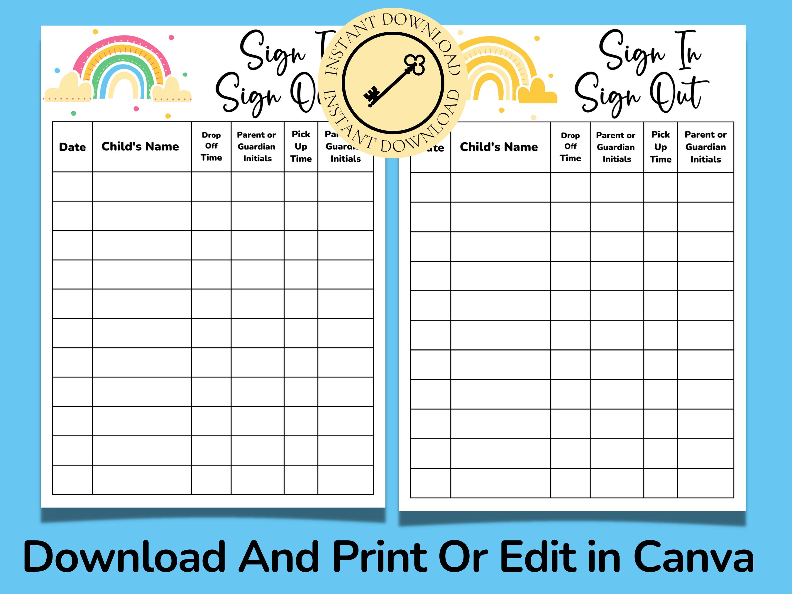 Daycare Template Childcare Printables Canva Template Daycare - Etsy UK