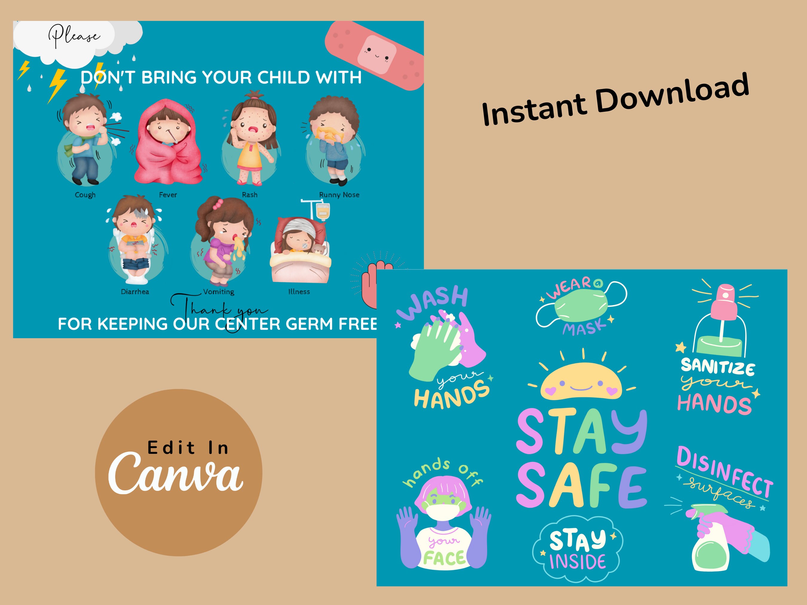 Daycare Template Childcare Printables Canva Template Daycare Form ...
