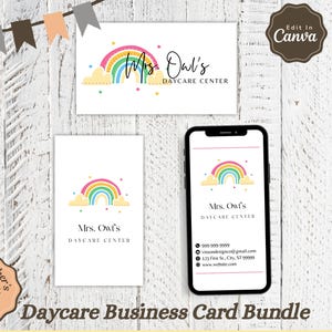 Tagespflege Visitenkarten Bundle Printables für Kinderpflege Canva-Vorlagen Nur für Kinder unter 10 Jahren