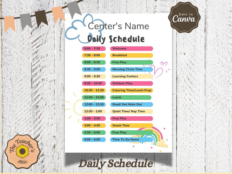 Daycare Template Childcare Printables Canva Template Daycare Forms ...