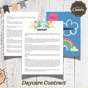 Daycare Template Childcare Printables Canva Template Daycare Contract Childcare Templates Daycare Enrollment Form In Home Daycare Templates