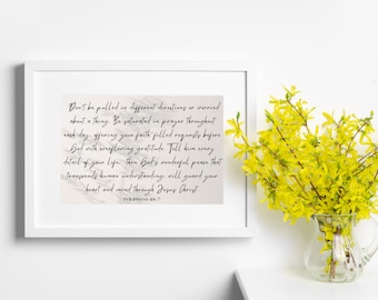 Philippians 4:6-7 Scripture Sign. Digital Download -Size 16x24