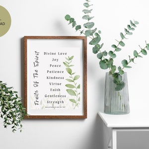 Scripture Based Fruit of the Spirit Wall Art Printable-Digital Download