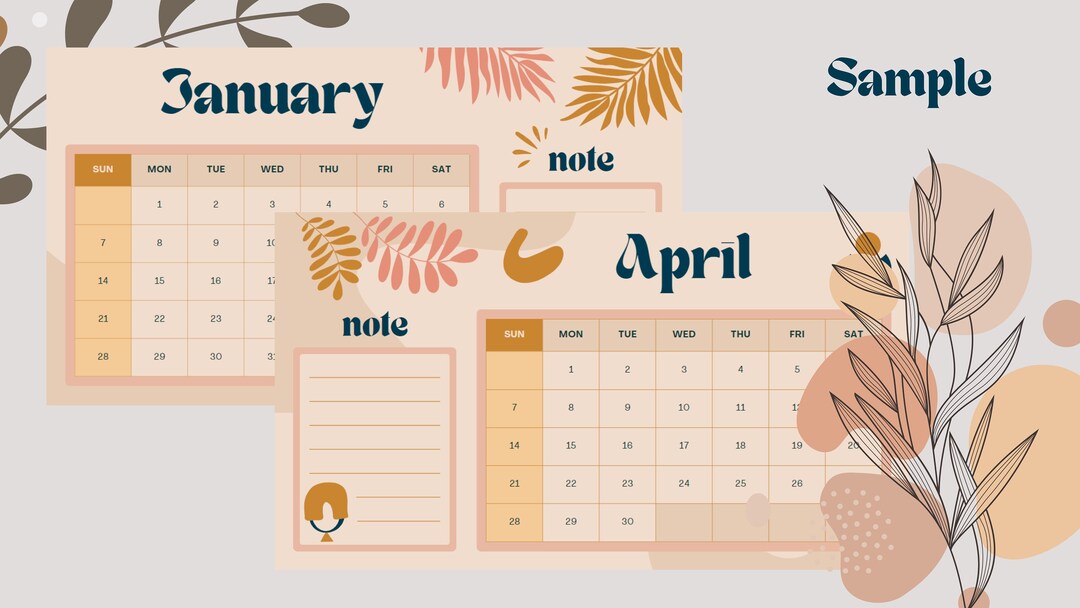 2024 Calendar Sahara Digital File printable Monthly Calendar Themed
