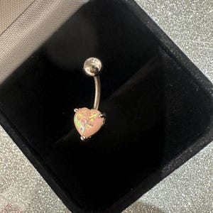 Super cute baby pink heart surgical steel, hypoallergic belly/navel ring