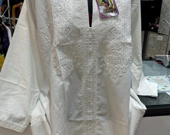 White/black/orange/long/short  Embroidered Kurti/Cami – Handcrafted Ethnic Indian Shirt for Women