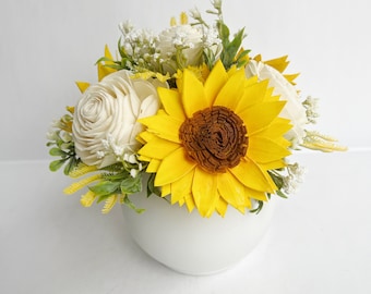 Sunflower Wood Flower Arrangement - Sola Flower Bouquet