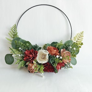 Terra Cotta Sola Wood Flower Arrangement with Metal Ring - Table Centerpiece - Wedding Centerpiece