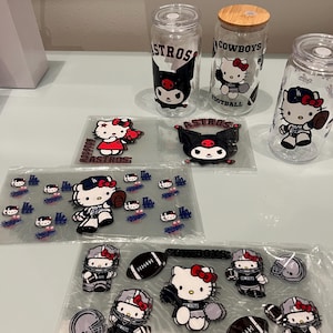 HelloKitty sports theme UV DTF Glass Can Wrap for 16 oz Libbey Glass | UV dtf cup wrap | ready to ship |
