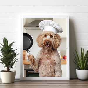 The Poodle Chef - Poodle Poster Wall Art Print - Pet Portrait for Dog Lovers