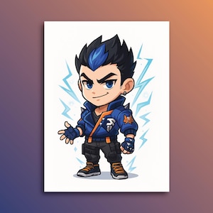 Valorant Yoru Poster Wall Art, Valorant Agent Wall Art, Gaming Wall Art, Valorant Gift, Gamer Home Decor, Gamer Gift, Unframed Poster