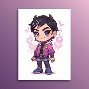 Valorant Clove Poster Wall Art, Valorant Agent Wall Art, Gaming Wall Art, Valorant Gift, Gamer Home Decor, Gamer Gift, Unframed Poster
