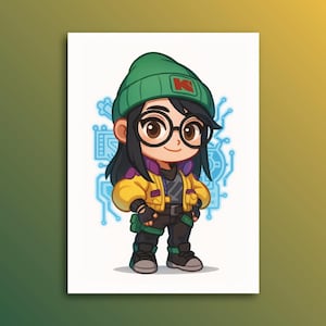 Valorant Killjoy Poster Wall Art, Valorant Agent Wall Art, Gaming Wall Art, Valorant Gift, Gamer Home Decor, Gamer Gift, Unframed Poster