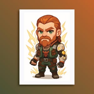 Valorant Breach Poster Wall Art, Valorant Agent Wall Art, Gaming Wall Art, Valorant Gift, Gamer Home Decor, Gamer Gift, Unframed Poster