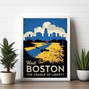 The Cradle of Liberty - Boston Poster, Boston Wall Art, Boston Travel Poster, Travel Poster Print, City Art Print