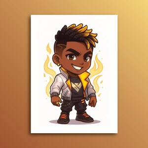 Valorant Phoenix Poster Wall Art, Valorant Agent Wall Art, Gaming Wall Art, Valorant Gift, Gamer Home Decor, Gamer Gift, Unframed Poster