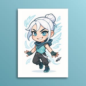 Valorant Jett Poster Wall Art, Valorant Agent Wall Art, Gaming Wall Art, Valorant Gift, Gamer Home Decor, Gamer Gift, Unframed Poster