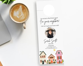 Door Hanger, Realtor Door Hanger, Real Estate Agent Marketing, Realtor Marketing, Realtor Branding, Real Estate Door Hanger, Easy Marketing