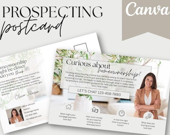 Home Buyer Prospecting Postcard | Farming Postcard | Curious About Homeownership | Home Buyer Prospecting Card | Real Estate Marketing