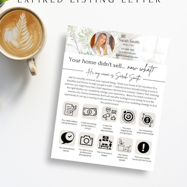 Expired Listing Letter, Expired Listing Flyer, Expired Listing Agent Farming, Realtor Farming, Realtor Flyer, Real Estate Agent Marketing