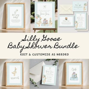 Silly Goose Baby Shower Bundle, Baby Shower Invitation, Silly Goose, Baby Shower Games, Diaper Raffle, Silly Goose Invitation, Baby Shower