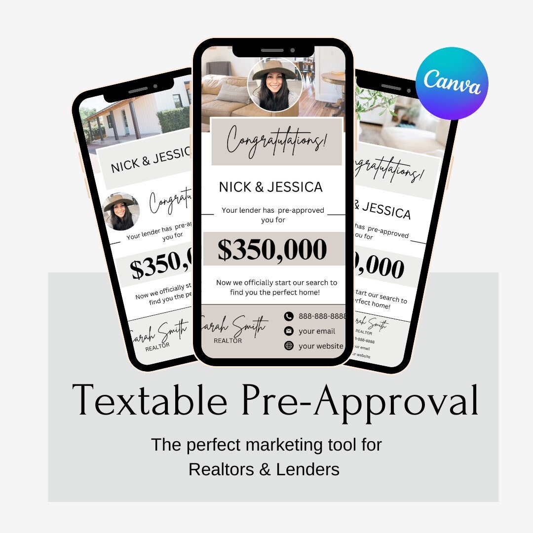 Textable Preapproval, Mortgage Lender Template, Mortgage Broker Pre