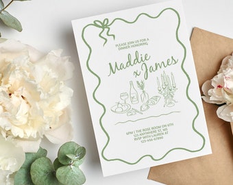 Whimsical Wedding Invitation, Rehearsal Dinner Invite, Editable Hand Drawn Invitation, Wedding Templates, Dinner Party Invite, Wedding Evite