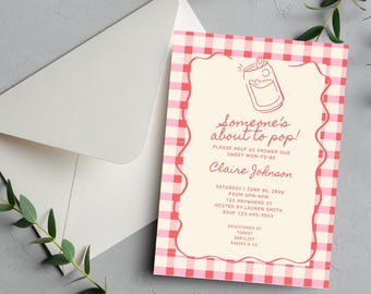 Someone&#39;s About To Pop Invitation, Coke Themed Baby Shower, Soda Themed Baby Shower, Dr Pepper Baby Shower, Baby Shower Invite, Pop