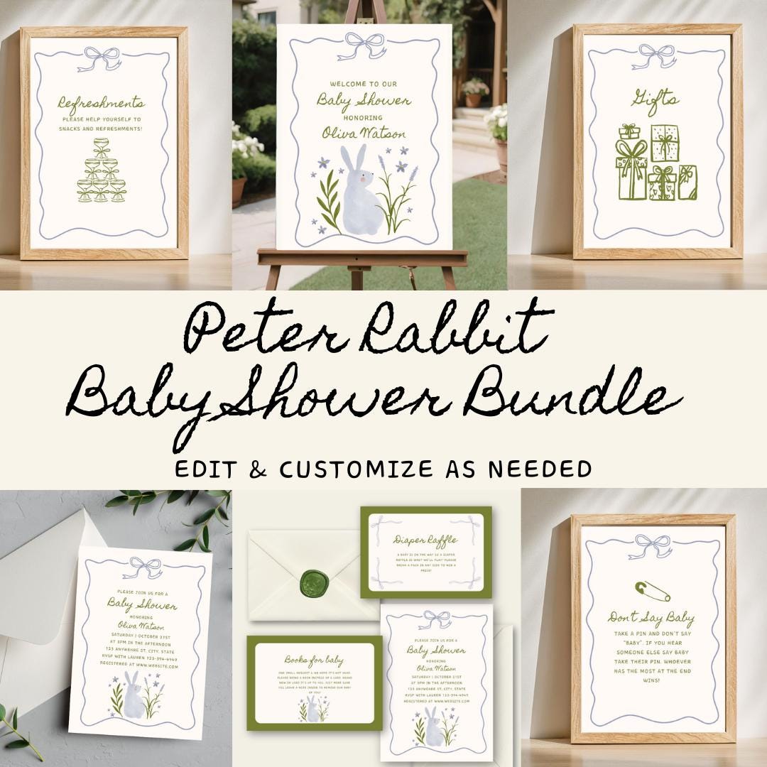 Peter Rabbit Baby Shower Bundle, Some Bunny is Almost Here, Bunny Baby ...