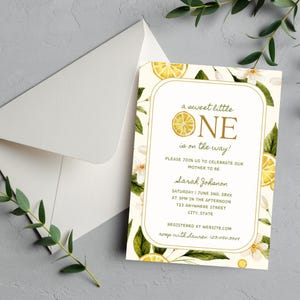 Lemon Baby Shower Invitation: Sweet Little One Theme (Digital Download)
