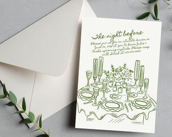Anniversary Dinner Party Invite, Birthday Dinner Invitation, Hand Drawn Party Invite, Scribble Invitation, Dinner Party, Dinner Celebration