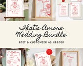 That's Amore Wedding Bundle, Italian Wedding Bundle, Wedding Invitation Suite, Template, Doodled Italian Invite, Hand Drawn Invite, Canva