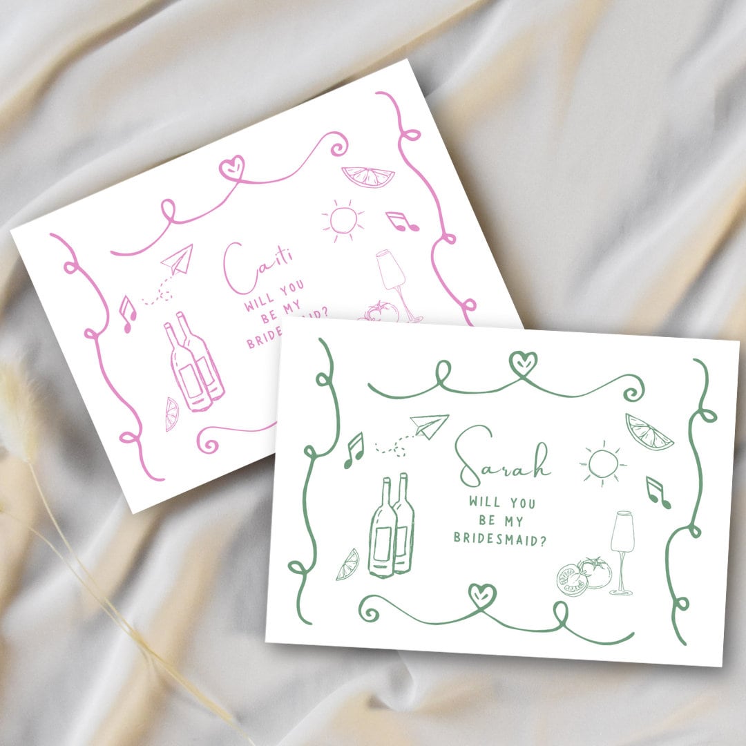 BRIDESMAID PROPOSAL CARD Template | Will You Be My Bridesmaid ...