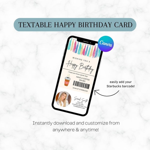 Textable Birthday Card, Customer Appreciation Card, Realtor Customer Appreciation, Lender Appreciation Card, Textable Thank You Card