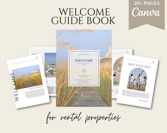 Airbnb Welcome Book Template | Beach House | Airbnb House Guide Canva | Airbnb Guidebook | VRBO Guest Book | Vacation Rental |Welcome Guide