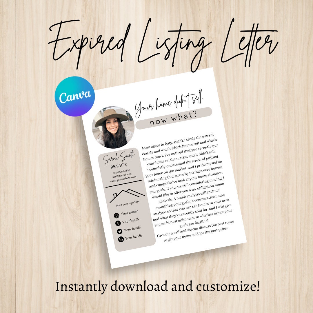 Expired Listing Letter, Real Estate Expired Listing Letter, Prospecting
