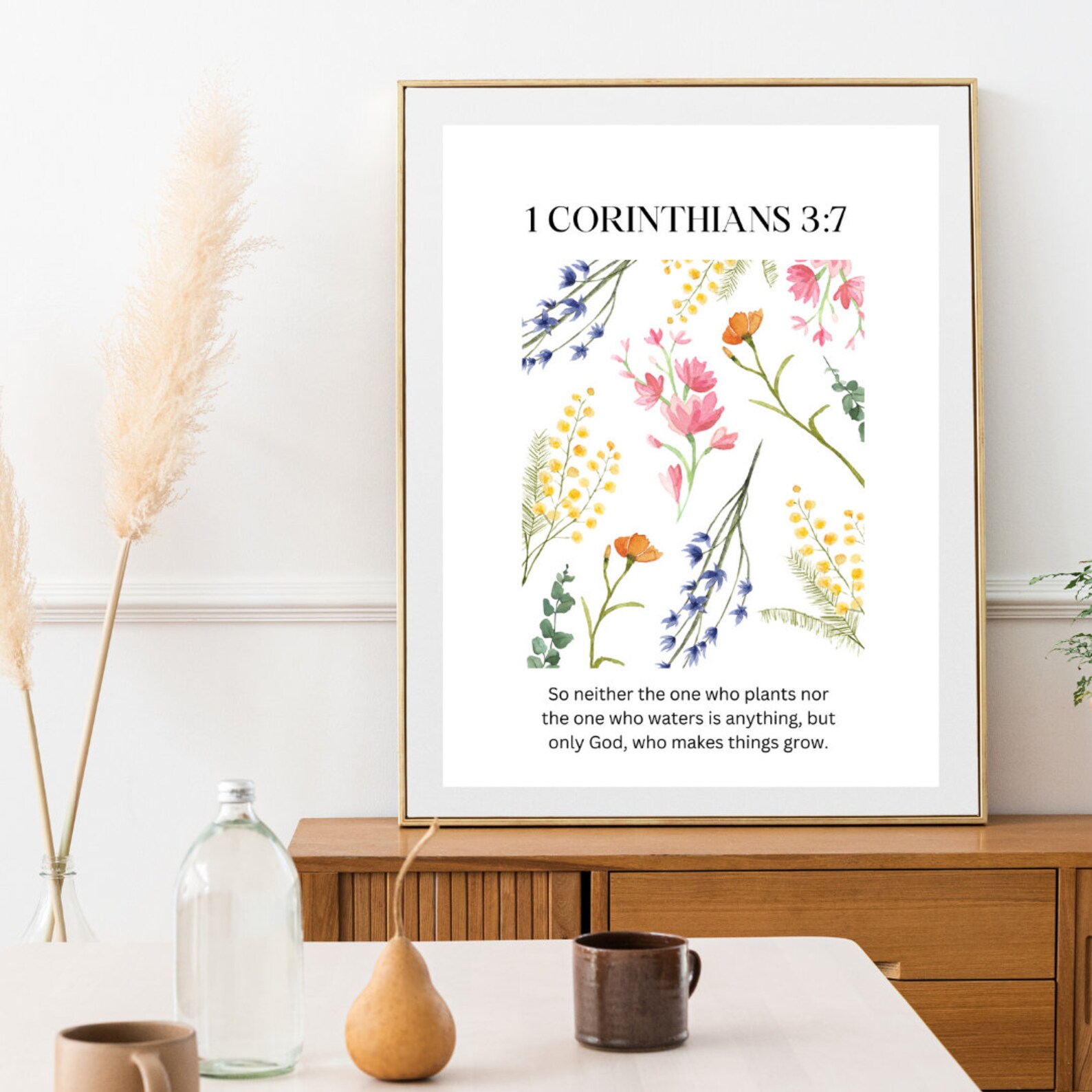 1 Corinthians 3:7 Flower Bible Verse Art Print (digital Download) - Etsy