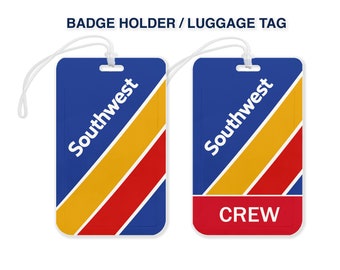 Southwest Airlines Badge Card Holder Luggage Tag personalize customize Crew Travel Aviation Pilots