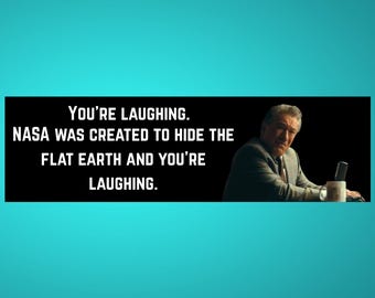 Funny Bumper Sticker Gen Z Sticker Meme Sticker Unhinged Car Decal Conspiracy Theory Sticker Flat Earth Sticker Parody Sticker NASA