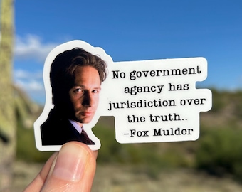 XFiles Fox Mulder Sticker XFiles Merch Dana Scully Roswell Area51 Sticker Conspiracy Theory Sticker XFiles Gift UFO Sticker Alien Lover Gift