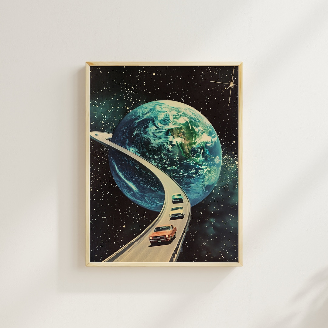 Vintage Space Poster Retro Futurism Space Poster Vintage Collage Sci-fi ...