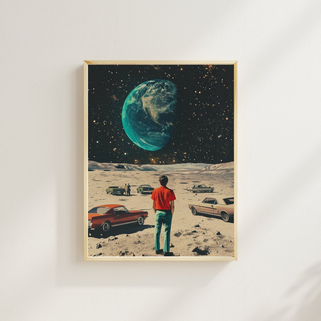 Retro Futurism Space Vintage Collage Art Sci-fi Poster Surreal Art ...
