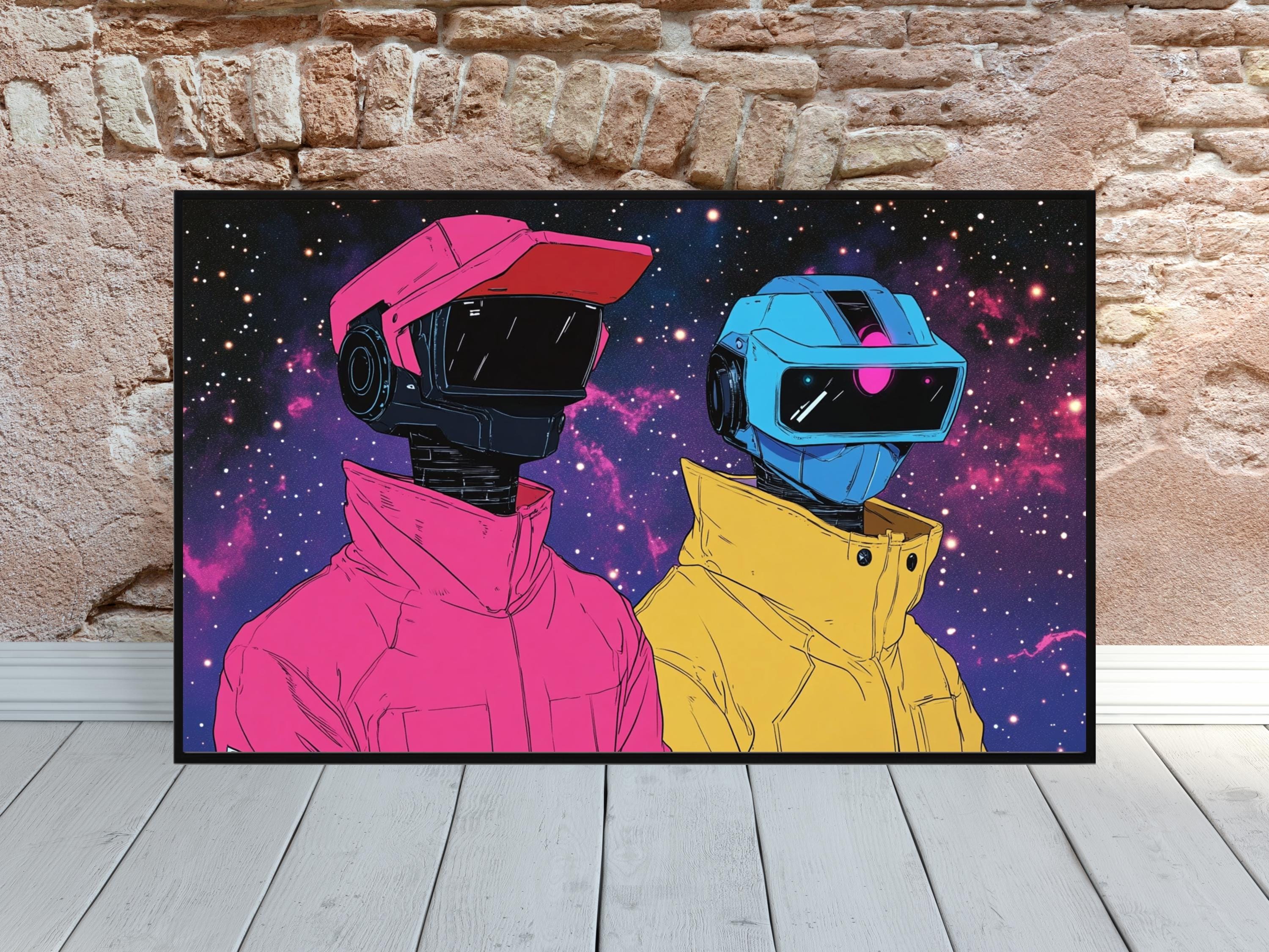 サイバーパンクロボットポスターSFネオンパンクルームデコレーション