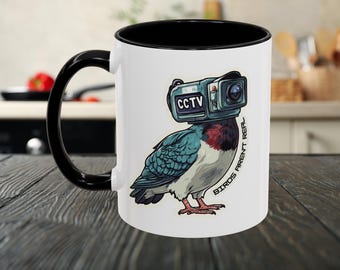Fåglar är inte riktiga konspirationsteorier Rolig mugg Area 51 Konstig kaffekopp Gen Z Meme Anti-statlig övervakning Satirisk mugg Present till honom