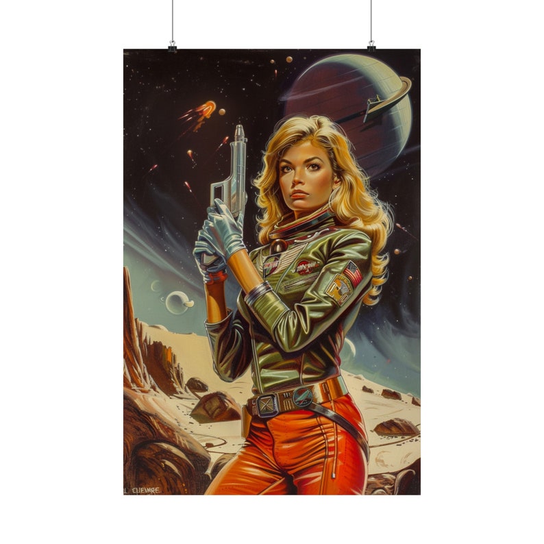 Vintage Astronaut Poster 60s Atomic Age Art 50s Retro Space Poster ...