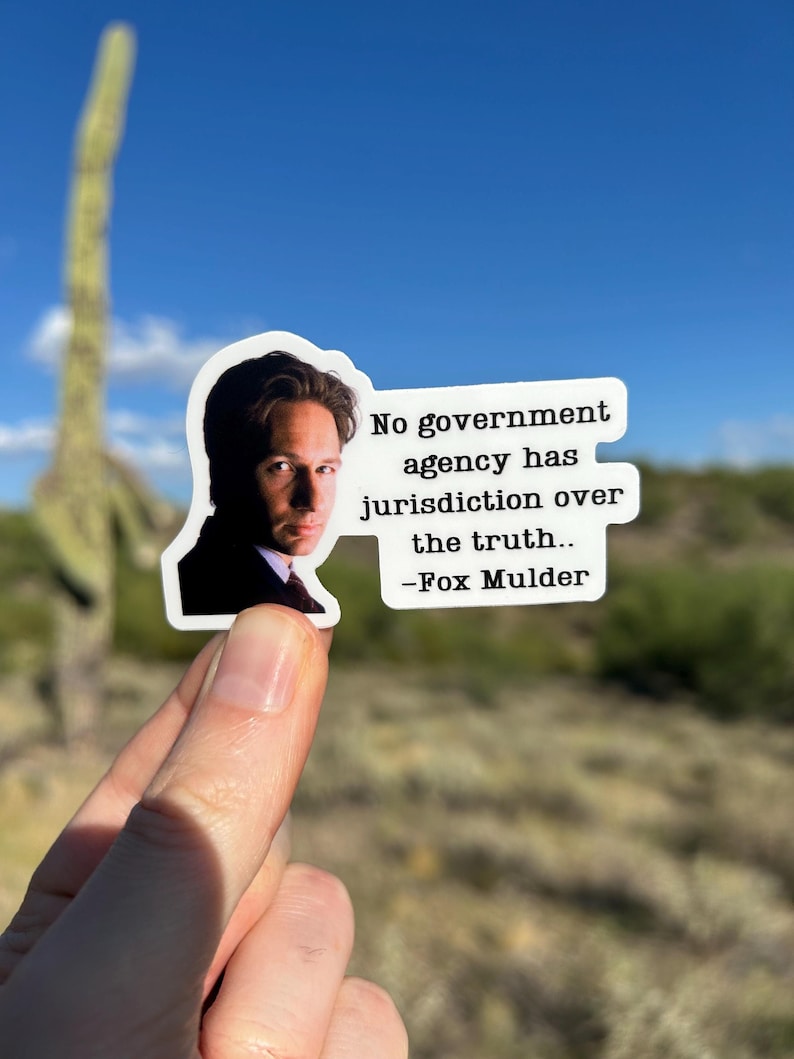 XFiles Fox Mulder Sticker XFiles Merch Dana Scully Roswell Area51 Sticker Conspiracy Theory Sticker XFiles Gift UFO Sticker Alien Lover Gift