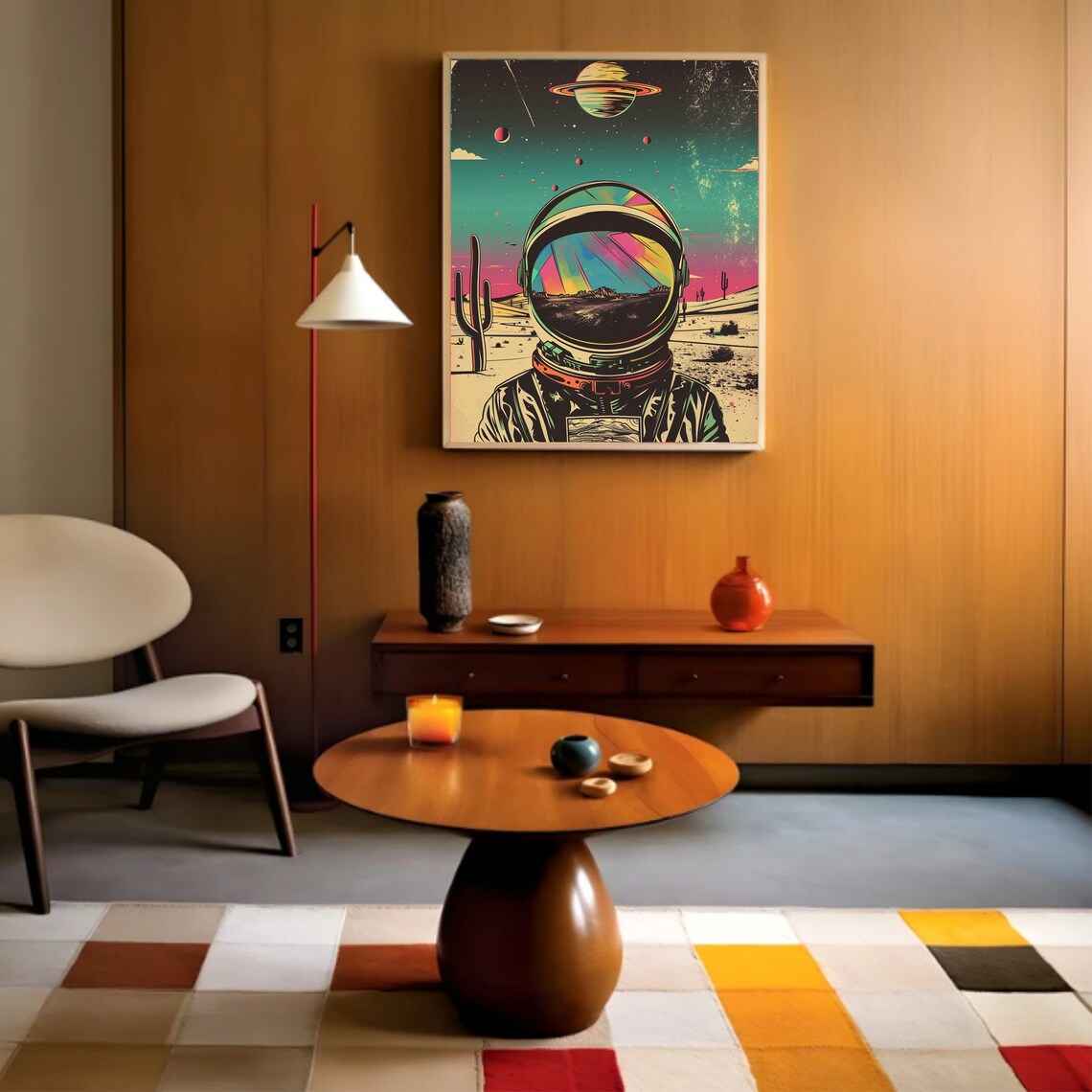 Astronaut Wall Art Futuristic Space Art Print Vintage Retro Space ...