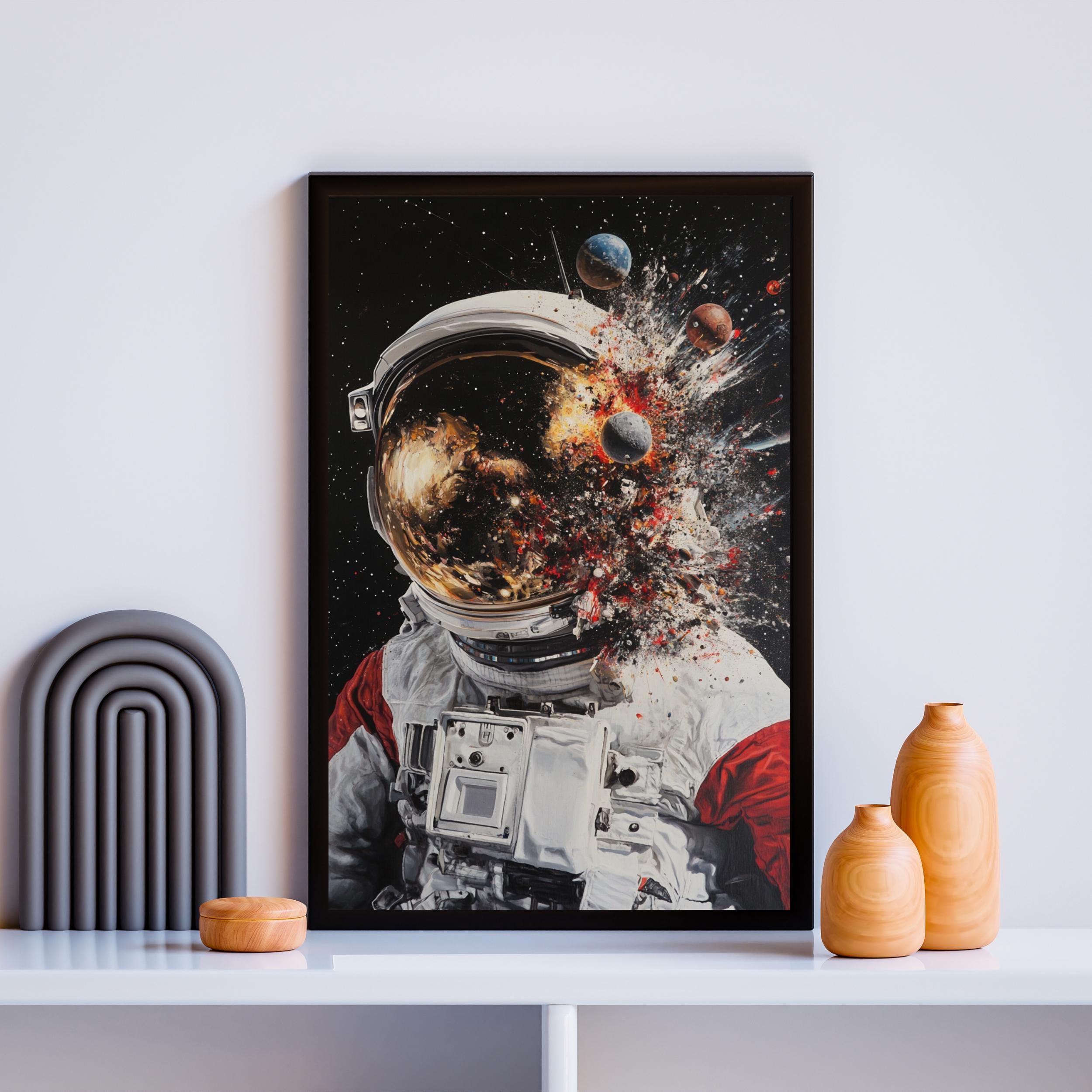 Astronaut Poster Space Art Print Galaxy Wall Decor Celestial Home Decor ...